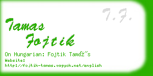 tamas fojtik business card